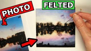 10 Tips on NEEDLE FELTING a 2D Landscape from a Photo