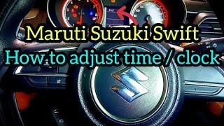 maruti suzuki swift clock adjusting || how to adjust time maruti new model swift