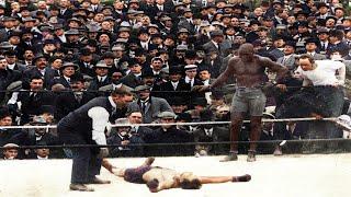 Jack Johnson vs Stanley Ketchel HD Colorized - 16.10.1909