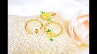 Beebeecraft DIY Sunflower Beaded Rings