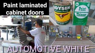 How to paint a retouching laminated cabinet doors?(paano pinturahan ang laminated doors)
