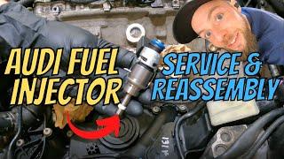 Audi Fuel Injector Removal, New Seals & Reassembly From Carbon Cleaning | DIY Part 2