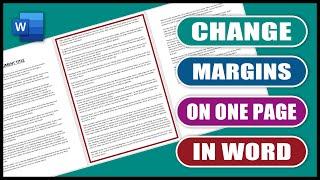 Change Margins on ONE PAGE Only | Section Breaks in Word