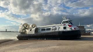 Hovercraft startup and departure from Southsea