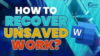 How To Recover Unsaved Word Documents