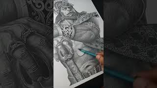 Part- 5 | complete this work Hanuman ji #realistic #hanumanji #art #shorts