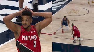 Rob Covington miss a dunk and McCollum stepping out of bounds in a crucial possession!
