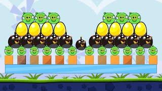 Angry Birds Bomb 1 - BLAST OUT ALL THE PIGGIES TO SAVE GOLDEN EGG SKILL GAME!