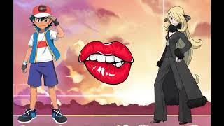 Pokemon Ash and serena and Cynthia love kissing mode️