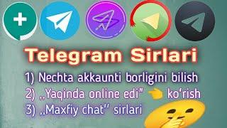 Telegram sirlari, yaqinda online edi. nechta akaunti borligini bilish. (недавно, нечта акаунти бор.)