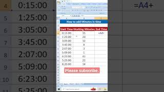 How to add minutes in Excel #shorts #viral