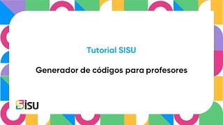 Tutorial SISU de Santillana - Generador de códigos para profesor