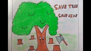 Save tree save life easy drawing | make poster | #Navya creative art and handicraft/