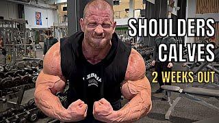 Krizo SHOULDERS + CALVES Workout | 2 Weeks Out of EVLS Prague Pro