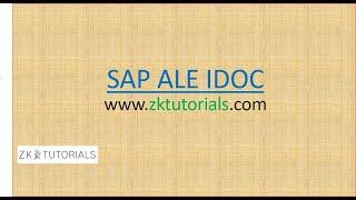 1 Introduction To SAP ALE IDocs Part 1 | SAP ALE EDI Idoc