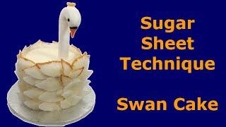Sugar Sheet Technique Cake - Swan Cake Idea