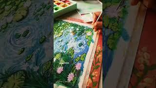 Lotus pond painting with gouache color. My first ever posted shorts at my youtube channel.