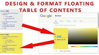 How to Design, Format, Customize  a Floating Table of Contents in Blogger, WordPress