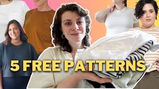 Sewing 5 FREE t-shirt patterns to find the best one | Beginner Friendly