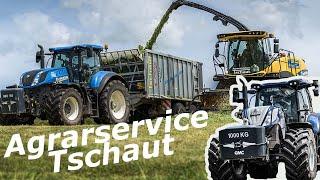 Gras Häckseln | New Holland | Krone | Agrarservice Tschaut | Land und Technik TV