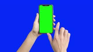 Green Screen. Smartphone App Promo. Complete Female Phone.