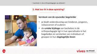 Presentatie bachelor in de orthopedagogie via afstandsonderwijs