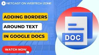 Adding Borders Around Text In Google Docs | How To Put A Border Around Text In Google Docs