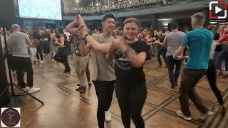 Katya y Brandon dancing at Back 2 Mambo Prague 2024