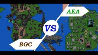 AEA vs BGC impossible AI | Beach landing map | Rusted Warfare skirmish mod gameplay