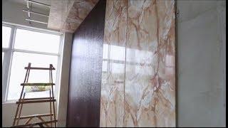 PVC marble laminated sheet and ceiling wall panel installation