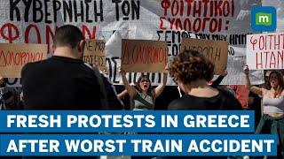 Greece Train Accident: Protesters Take Part In Demonstrations In Greece | Station Master Jailed