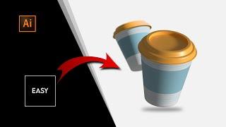 Create 3D Paper Coffee Cup in Adobe Illustrator Tutorial