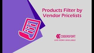 How to filter products in odoo | odoo Filter Product by Supplier | odoo Product Filter by Pricelist