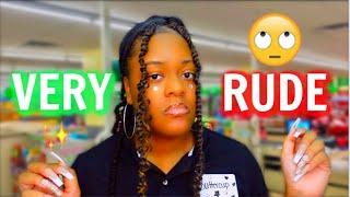 ASMR Rude Dollar Tree Cashier  Grocery Store Check Out RP (she wants to fight)