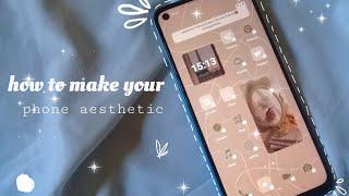 How to have an aesthetic phone android || aesthetic brown theme | Oppo a53 ️