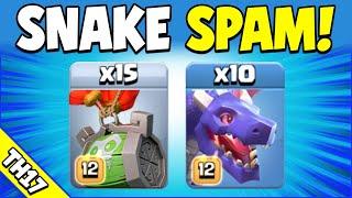 Snake Barrel Spam = UNSTOPPABLE!!! Best TH17 Attack Strategy (Clash of Clans)