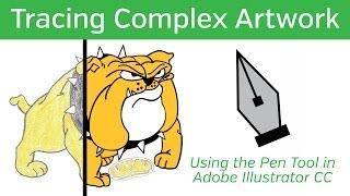 Adobe Illustrator CC Tutorial - Tracing with the Pen Tool