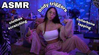 ASMR | Body Triggers & Clothes Scratching (fast collarbone tapping and more)