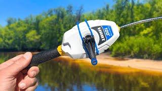 HOMEMADE FISHING COMBO Catches Fish! (DIY FISHING ROD)