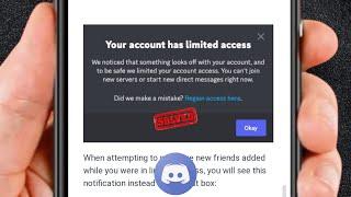 Your Account Has Limited Access Discord / Fixed