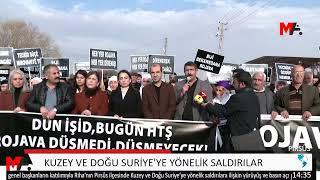 KUZEY VE DOĞU SURİYE'YE YÖNELİK SALDIRILAR PIRSÛS'TA YÜRÜYÜŞ VE AÇIKLAMAYLA PROTESTO EDİLİYOR