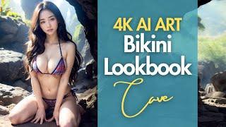 [4K] AI ART video - Japanese Model Lookbook in Cave