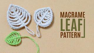 MACRAME LEAF Pattern for Brooch, Keychain, Element for Wall Hanging or Flower Arrangements