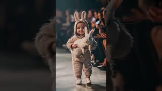 ramp walk of kids with subtitles of animals