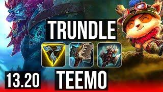 TRUNDLE vs TEEMO (TOP) | 8 solo kills | KR Master | 13.20