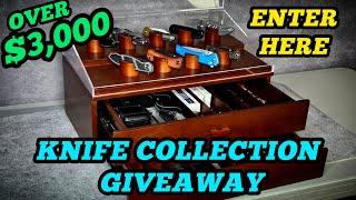 Massive Knife Collection + Display Case GIVEAWAY Entry Video