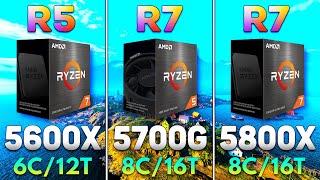 Ryzen 5 5600X vs Ryzen 7 5700G vs Ryzen 7 5800X | PC Gameplay Benchmark Tested