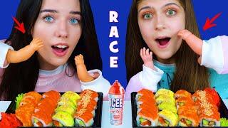 ASMR SUSHI RACE WITH DOLL HANDS | EATING SOUNDS LILIBU