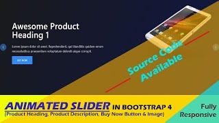 Animated Slider in Bootstrap 4 | Responsive Slider with Text Animation