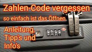 Zahlen-Code vergessen - so einfach ist das Öffnen,  Koffer-Schloss TSA007 /002. Knacken ist möglich